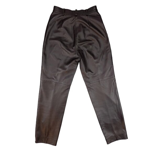 MIXβ VTG Lamb Brown 100% Leather Chocolate Pants Academia Preppy Size 5 - Picture 5 of 6